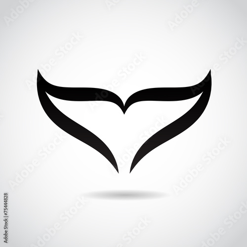 Whale tail vector icon.