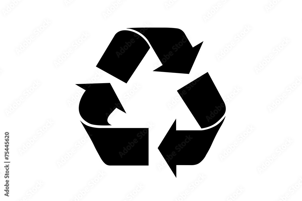 Obraz premium Black recycle symbol with clipping path
