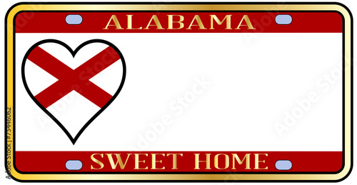 Alabama State License Plate