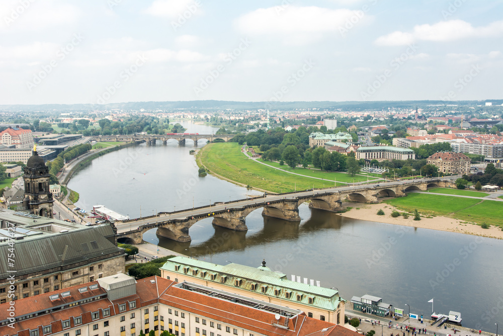 Fototapeta premium Bridge over River Elbe in Dresden