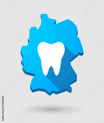 Germany map icon with a tooth