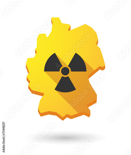 Germany map icon with a radioactivity sign