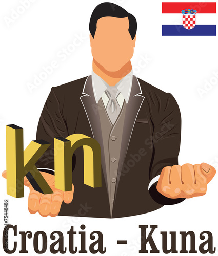 Croatia national currency Croatian kuna symbol representing mone