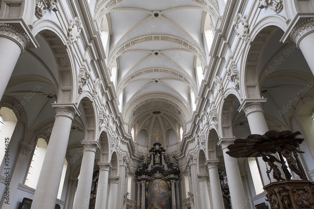 Interiors of Saint Walburga Church, Bruges, Belgique,