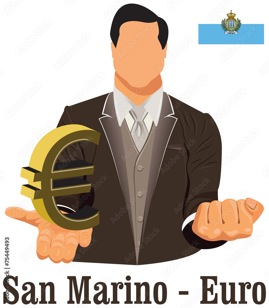 San Marino national currency symbol euro representing money and San Marino national currency symbol euro representing money and