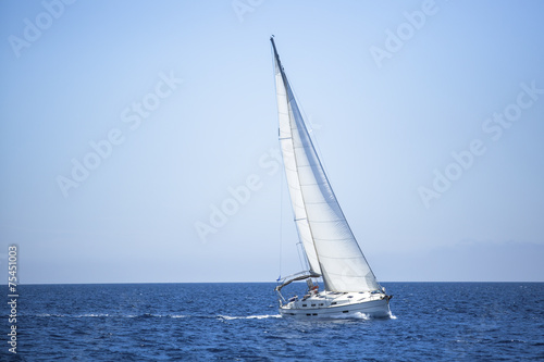 Boat in sailing regatta. © De Visu