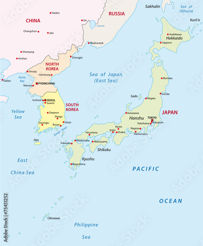 japan-korea map