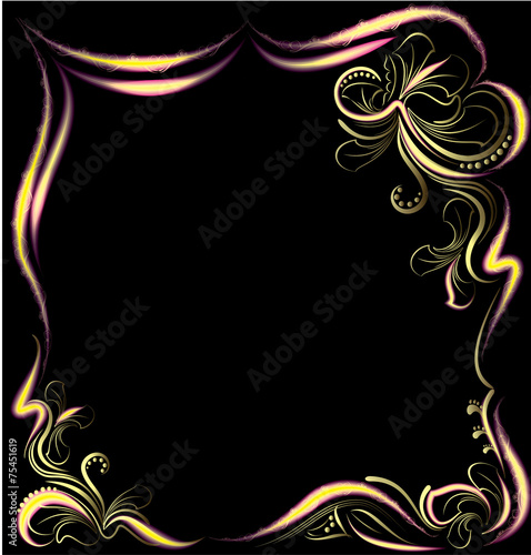 Frame with glimpses of light in floral style