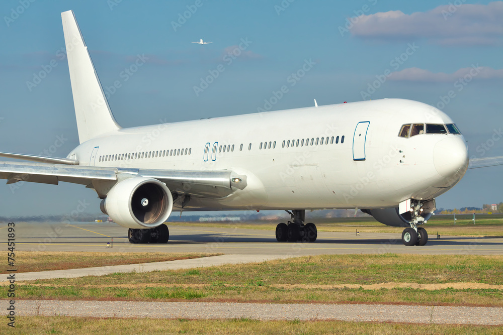 Jet on runway Jet on runway