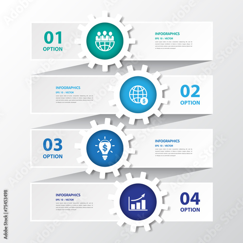 Design clean flat long icon banners template/graphic or website