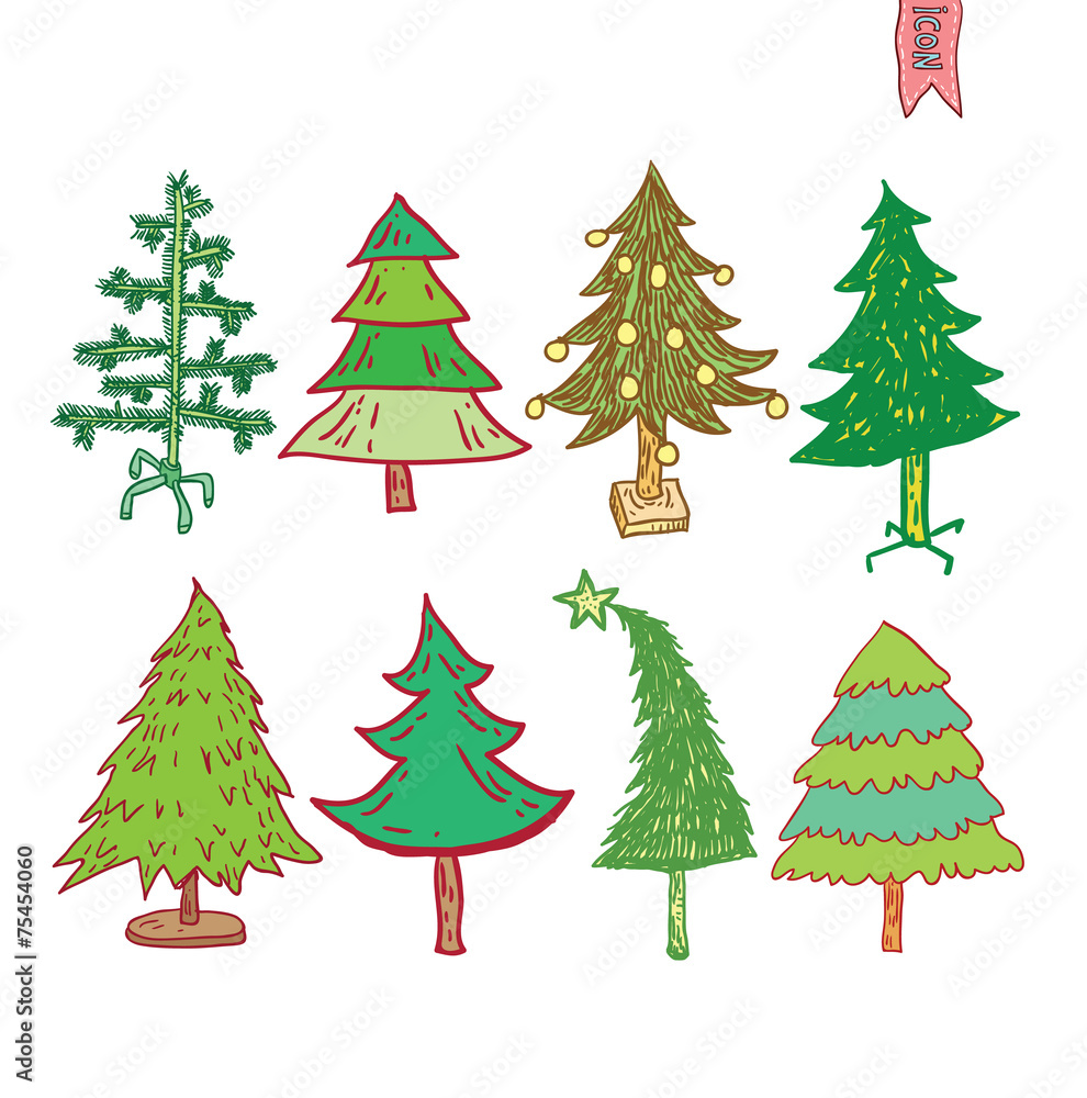 Fototapeta premium Christmas tree. vector illustration.