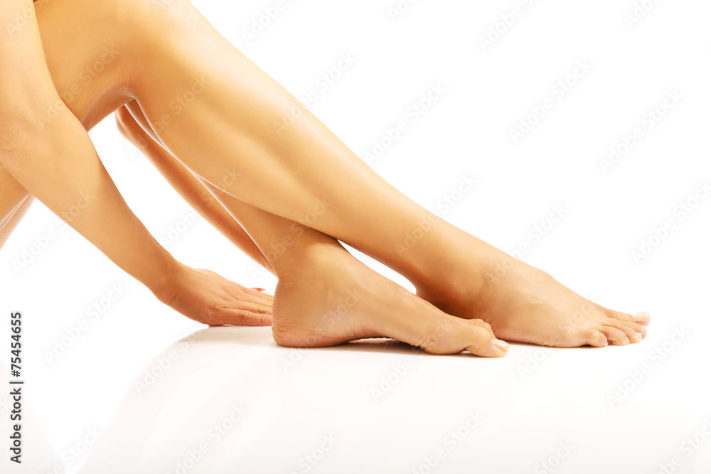 Side view of perfect female legs Side view of perfect female legs
