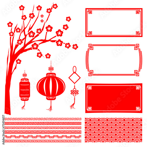 Happy chinese new year 2015 decoration element for design vector