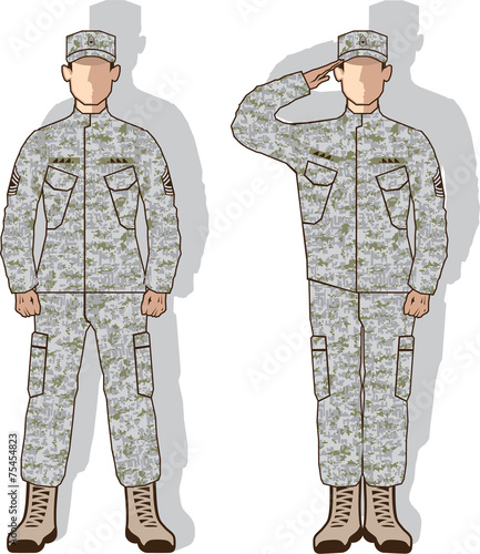 Soldier in uniform salute