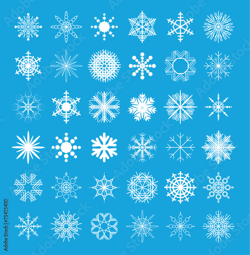 Snowflake collection. vector illustration.