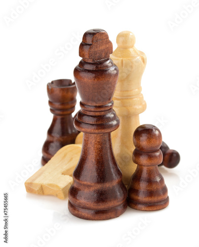 chess figures on white