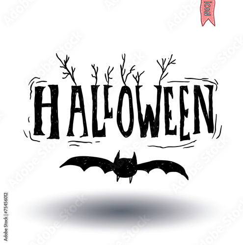 Halloween text. vector illustration