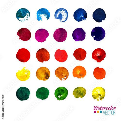 Vector watercolor hand painted palette