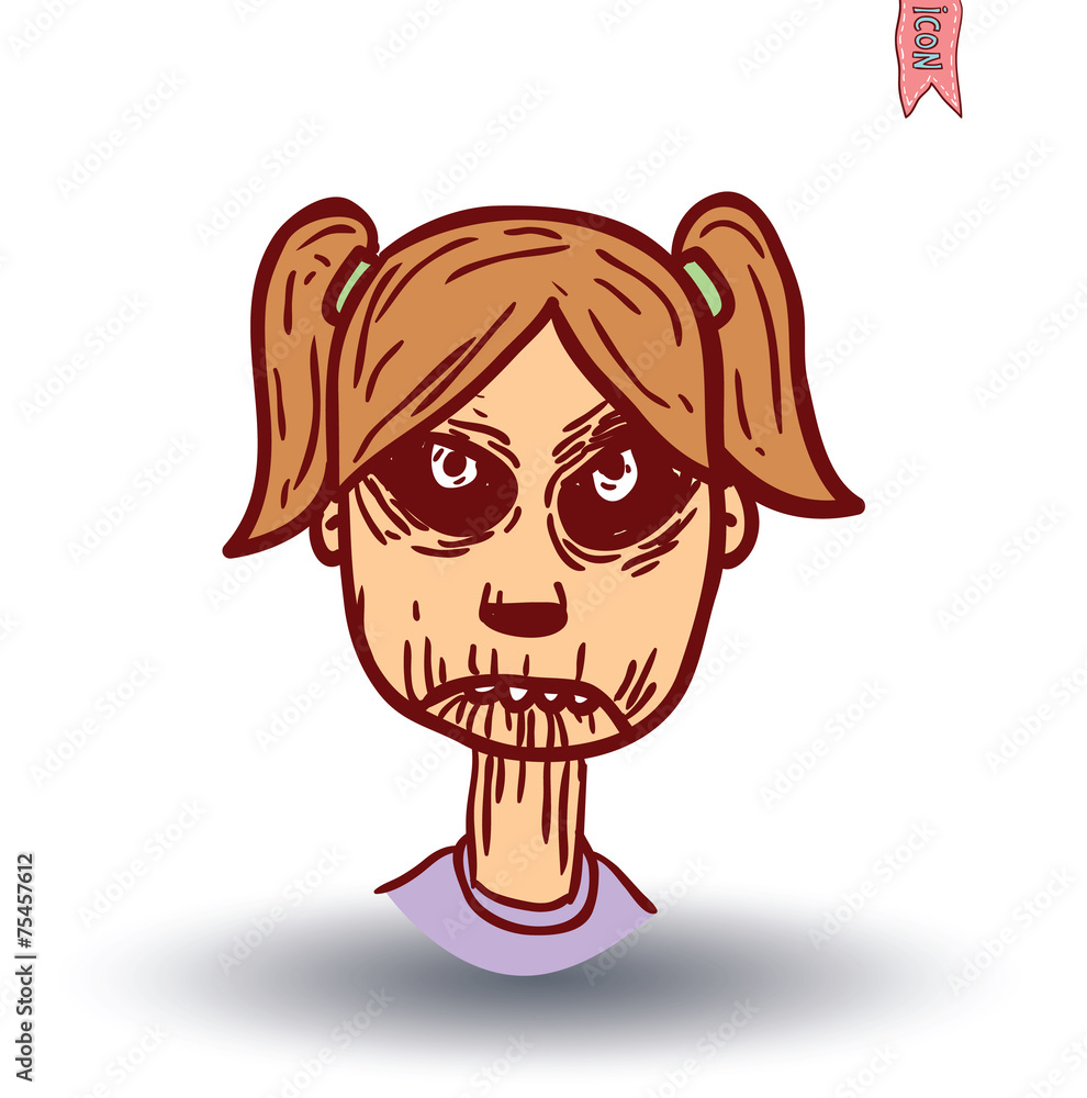 zombie cartoon character, vector illustration. zombie cartoon character, vector illustration.