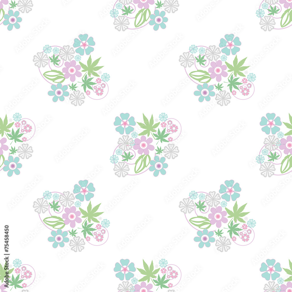 Seamless retro floral romantic pattern texture background