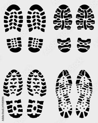 Various prints of shoes, vector Illustration