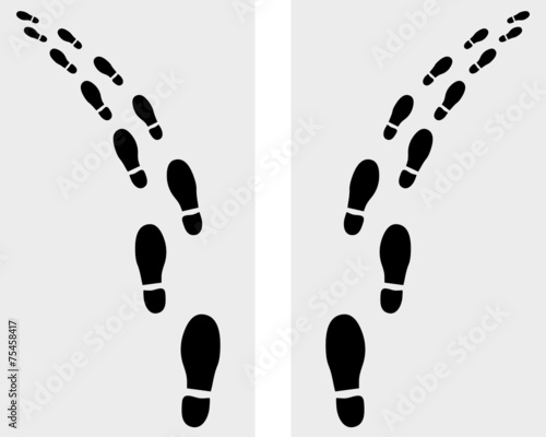 Trail of prints of shoes, vector illustration