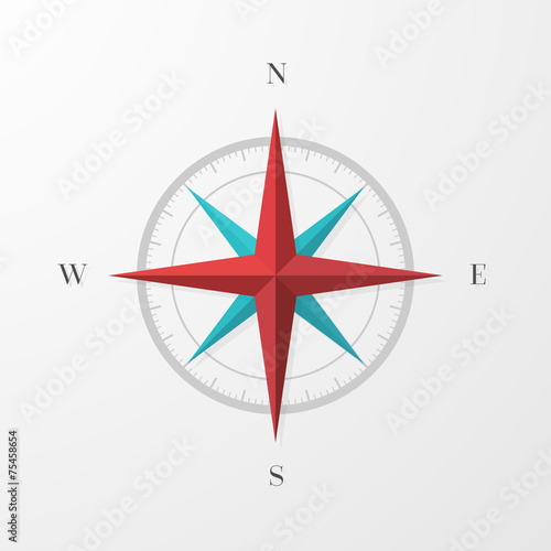Compass Icon with Shadow