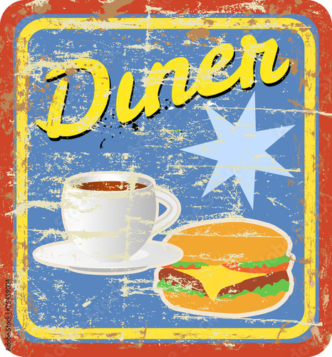 retro diner sign, vector format