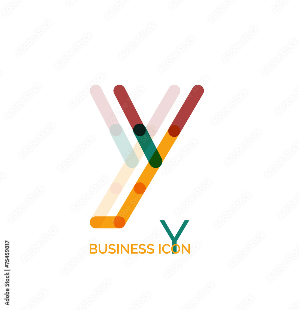 Minimal line font design, letter Y Minimal line font design, letter Y