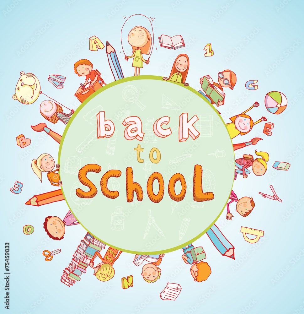 Back to school, vector illustration. Back to school, vector illustration.