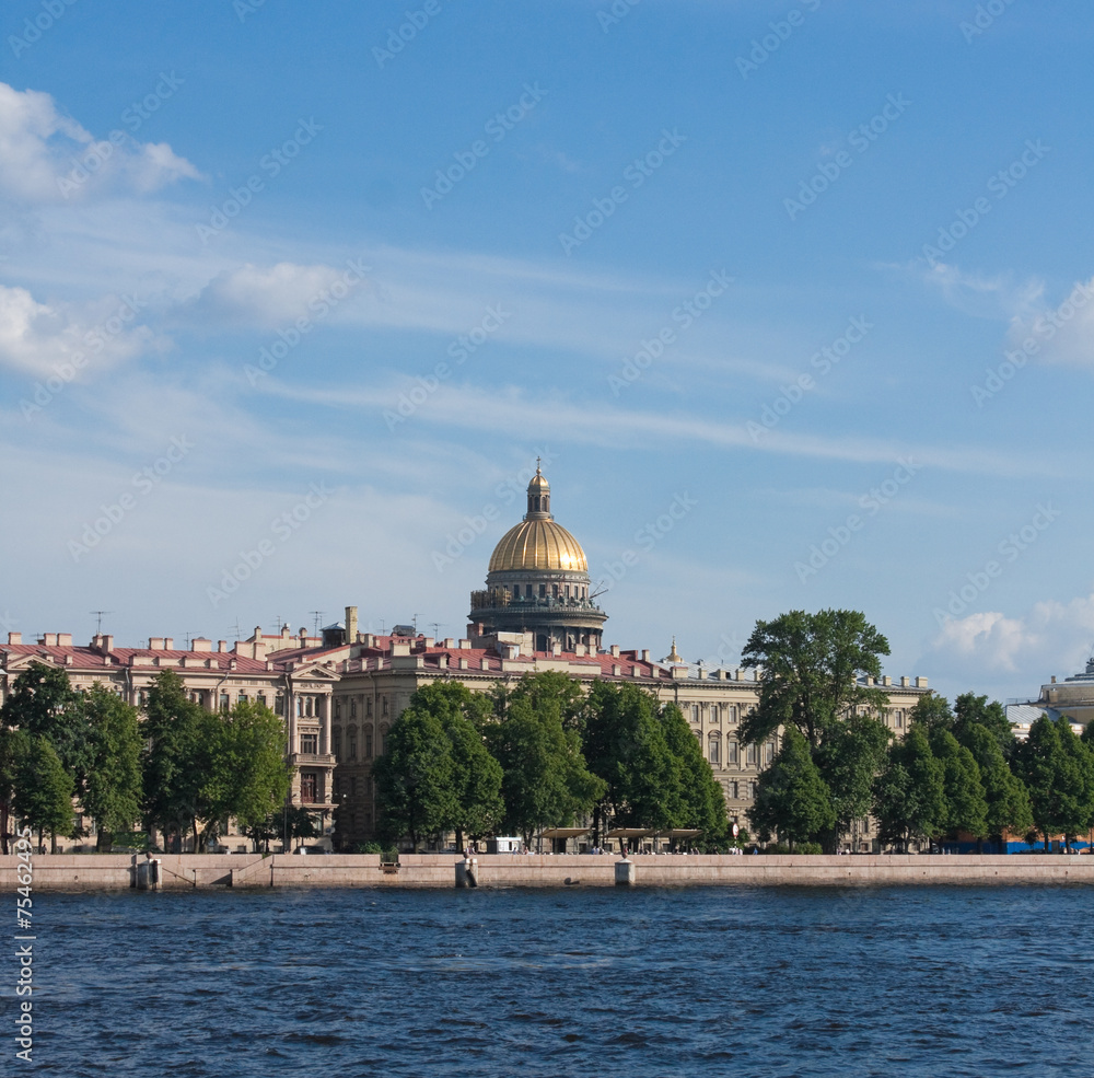 Neva River and St. Isaac's Cathedral, Saint Petersburg 