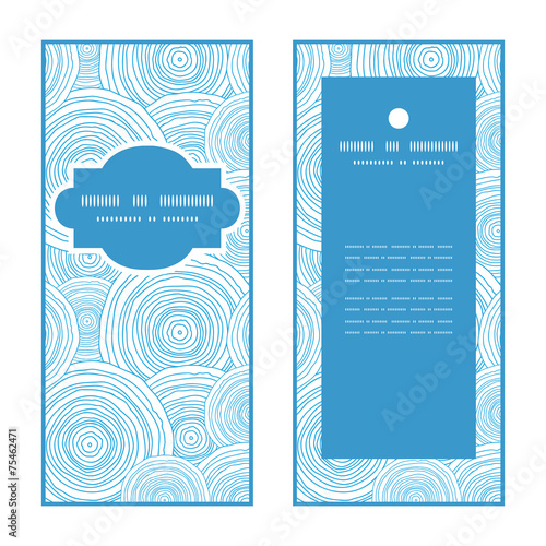 Vector doodle circle water texture vertical frame pattern
