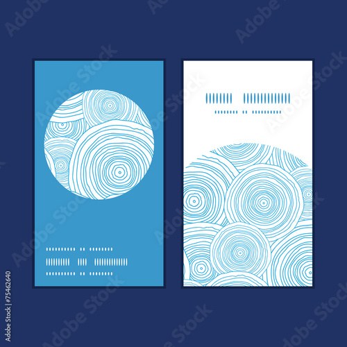 Vector doodle circle water texture vertical round frame pattern