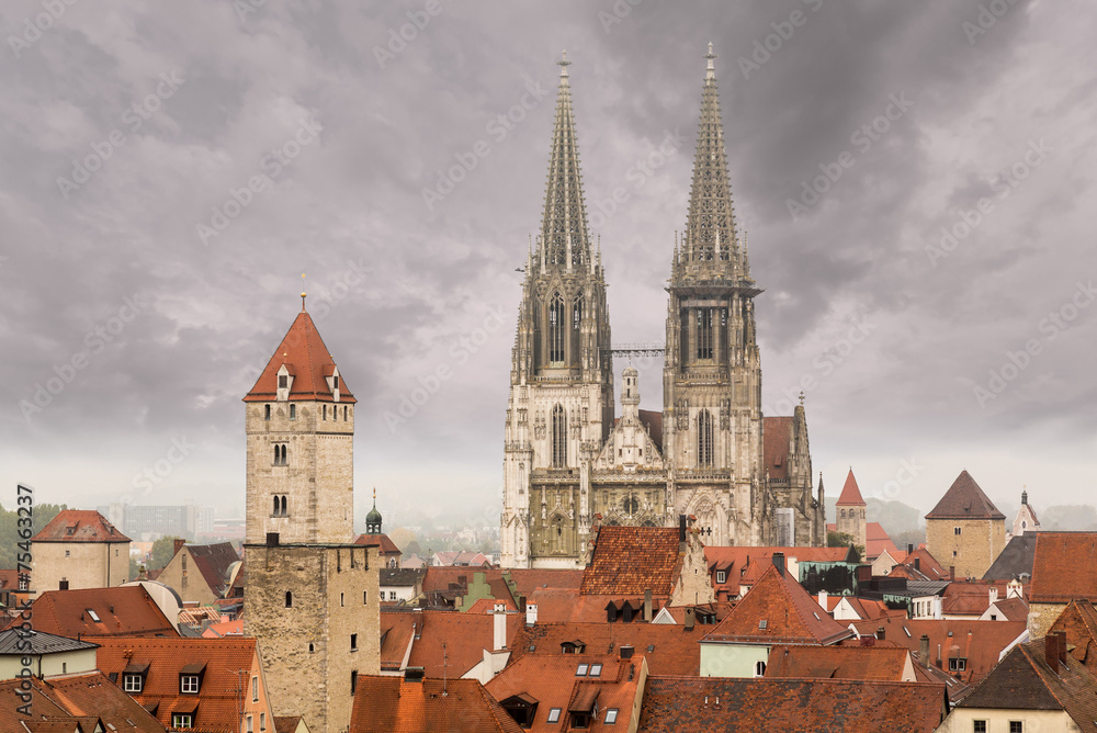 Regensburg medieval town Germany