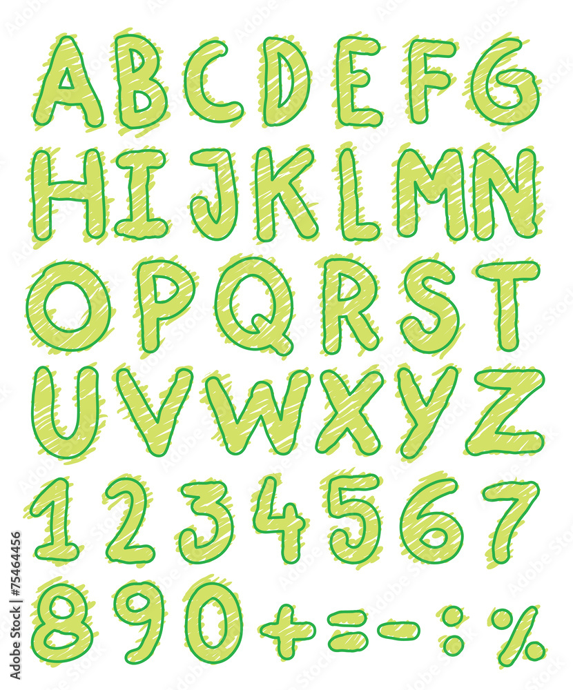 sketch alphabet Hand drawn.