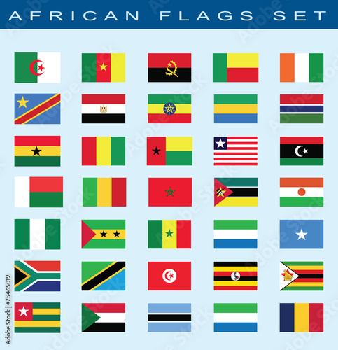 Free Download Set of African flags, vector illustration. - GFXLoad