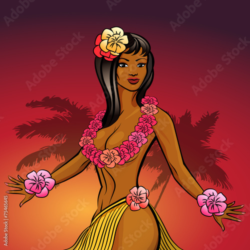 Hawaiian hula dancer