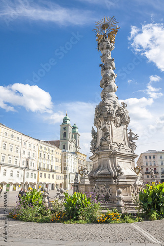 Obraz na plátně Main Square view in Linz, Austria