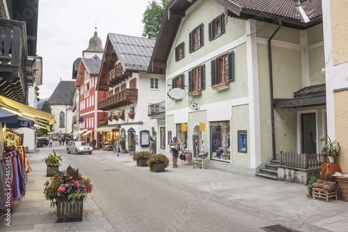  In the center of the village of St. Wolfgang, a famous tourist destination for Austria tourists photo