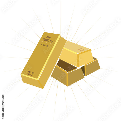 bar of gold on a white background