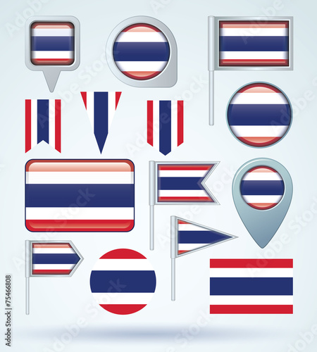 Free Download Flag set of Thailand, vector illustration - GFXLoad