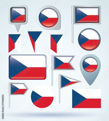 Flag set of czech republic, vector illustration Free Download Flag set of czech republic, vector illustration - GFXLoad