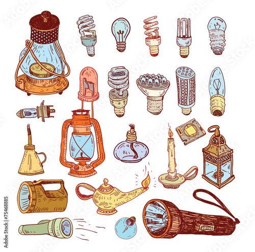 Fluorescent Light Bulb icon - vector illustration