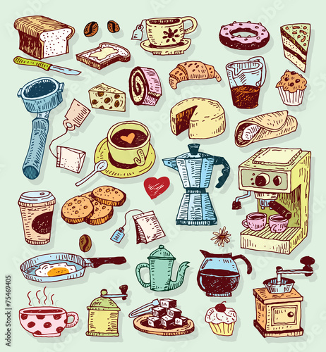 Coffee icon set. Vector illustration