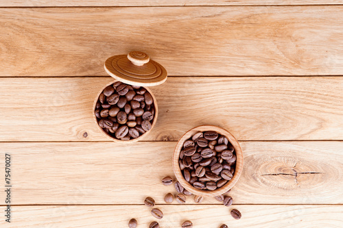 Coffee in a pot on a wooden background