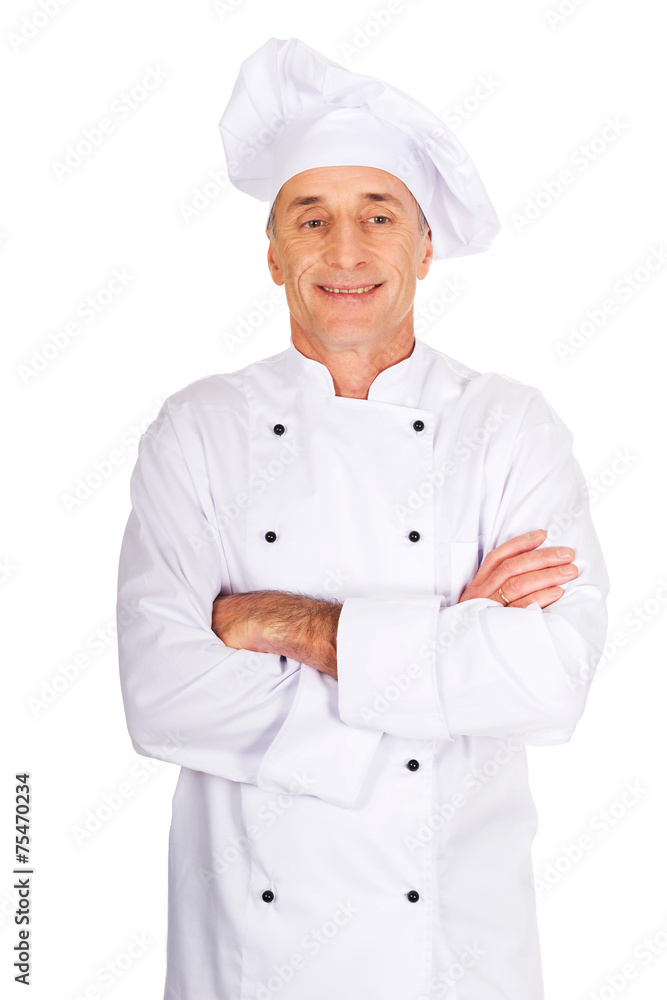 Professional chef in white uniform and hat Professional chef in white uniform and hat