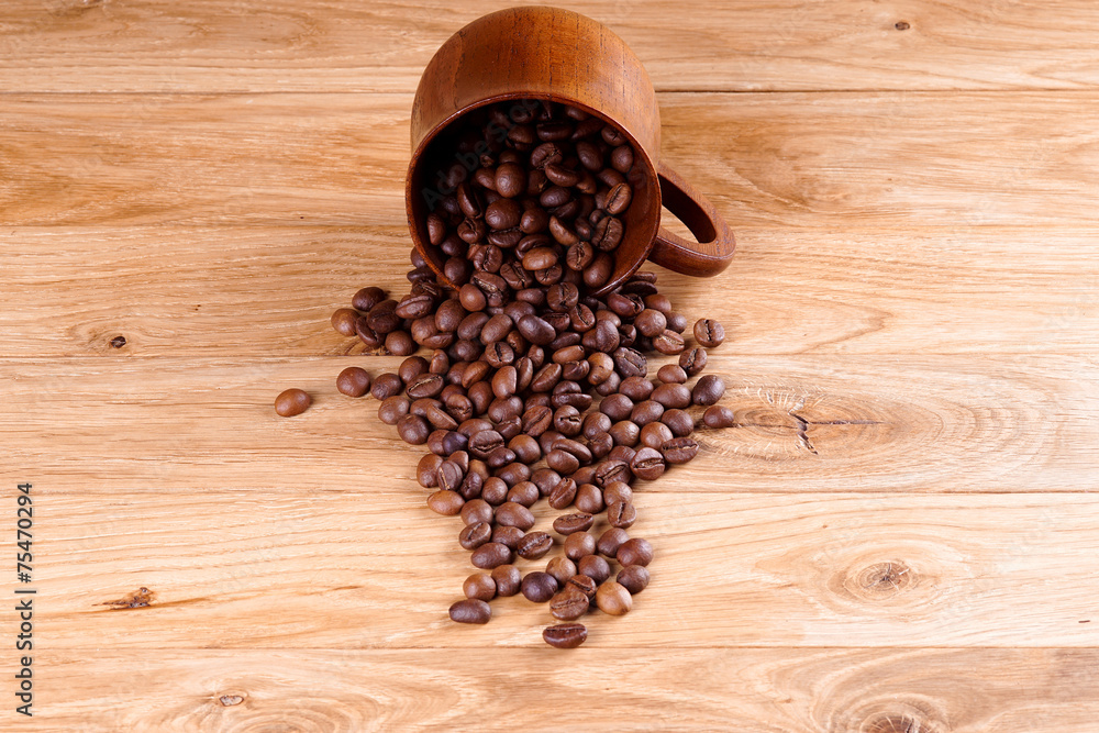 spilled coffee beans on oak spilled coffee beans on oak