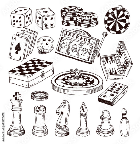chess piece, hand drawn vector illustration.