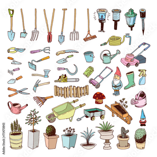 Gardening Tools, illustration vector.