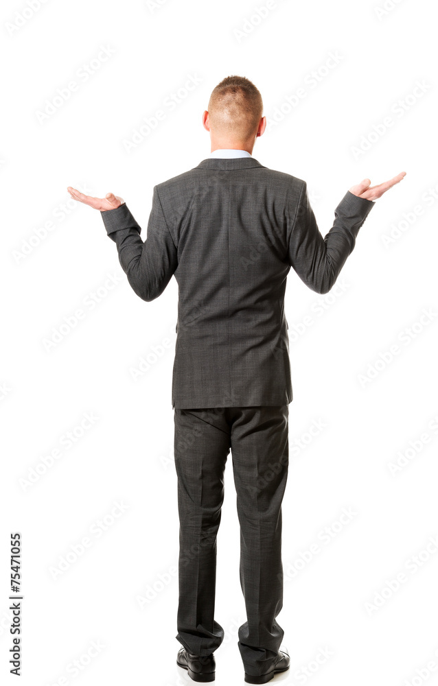 Businessman with empty both hands Businessman with empty both hands